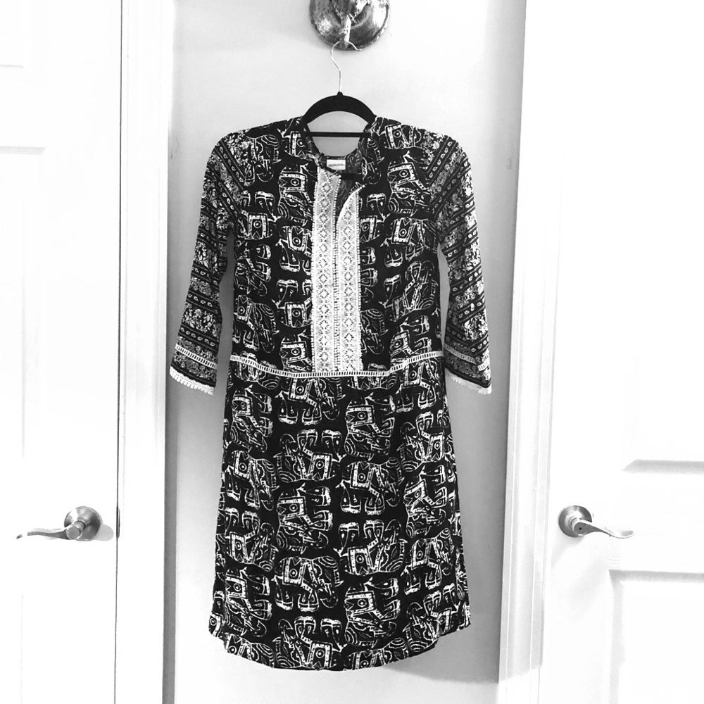 Bandana print lace dress